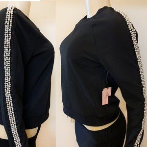 Juicy Couture Black Beaded  Pullover Sweater NWT S